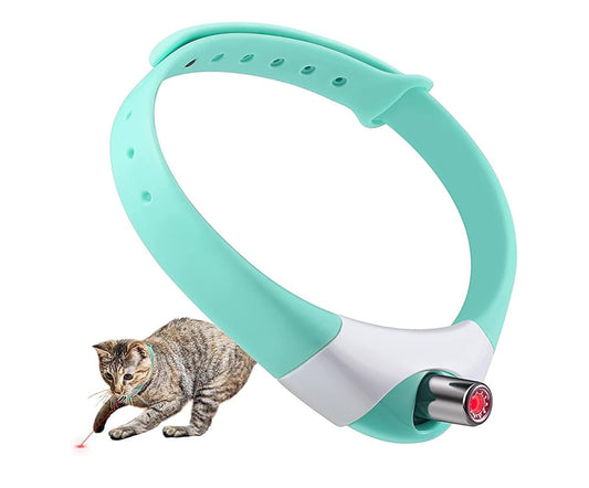 Automatic Laser Collar Cat Toy - Upgraded Cat Toys, Flashing and Lasting Modes, 8-12″ Bend Collar & 41°Adjust Angle Free Hands. Type-C USB Charge 1H and Works 12H